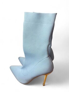 Blue sock boot heels size 8 -8.5